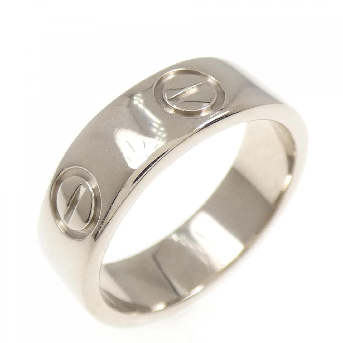 CARTIER LOVE RING: Cartier Love Ring Brand: Cartier Type: Ring Material: 750 White Gold, Color: White Gold Size: 5US US Accessories: None Accessories Notice: When purchasing pre-owned goods, please refer to the