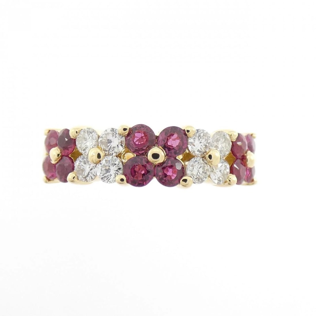 750YG FLOWER RUBY RING - 2