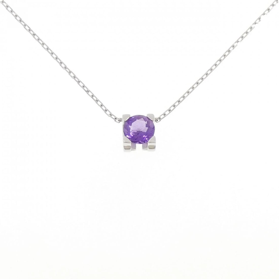 CARTIER C DE CARTIER NECKLACE: Cartier C de Cartier Necklace Brand: Cartier Type: Necklace Material: 750 White Gold, Main Stone/Creation Amethyst Color: White Gold Size: ActualSize Pendant top H x W: 7.8mmx6.7mm Chain Max.