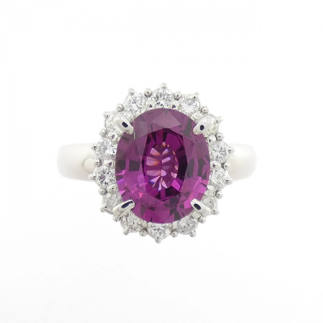 PT900 GARNET RING - 2