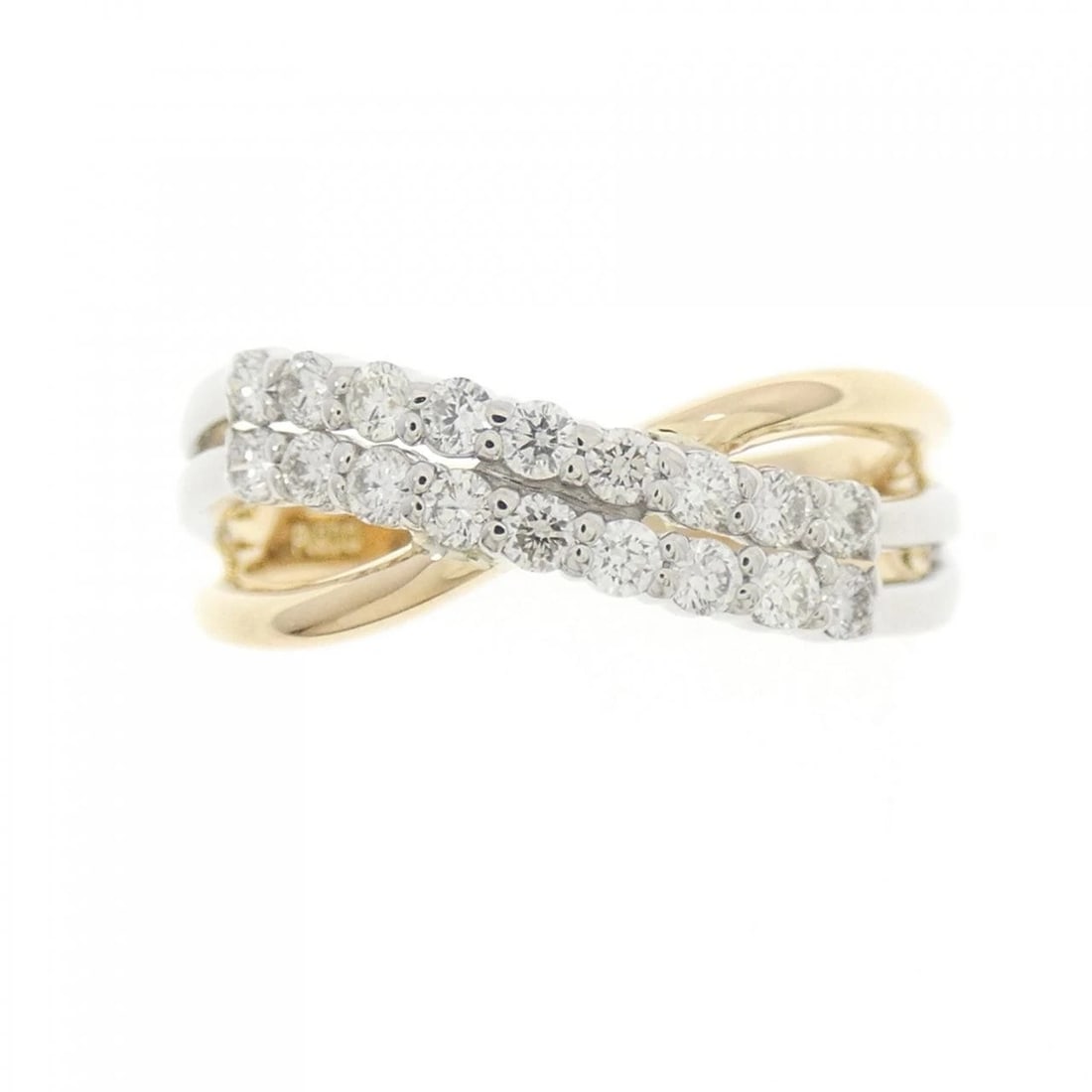 K18YG PT DIAMOND RING - 2
