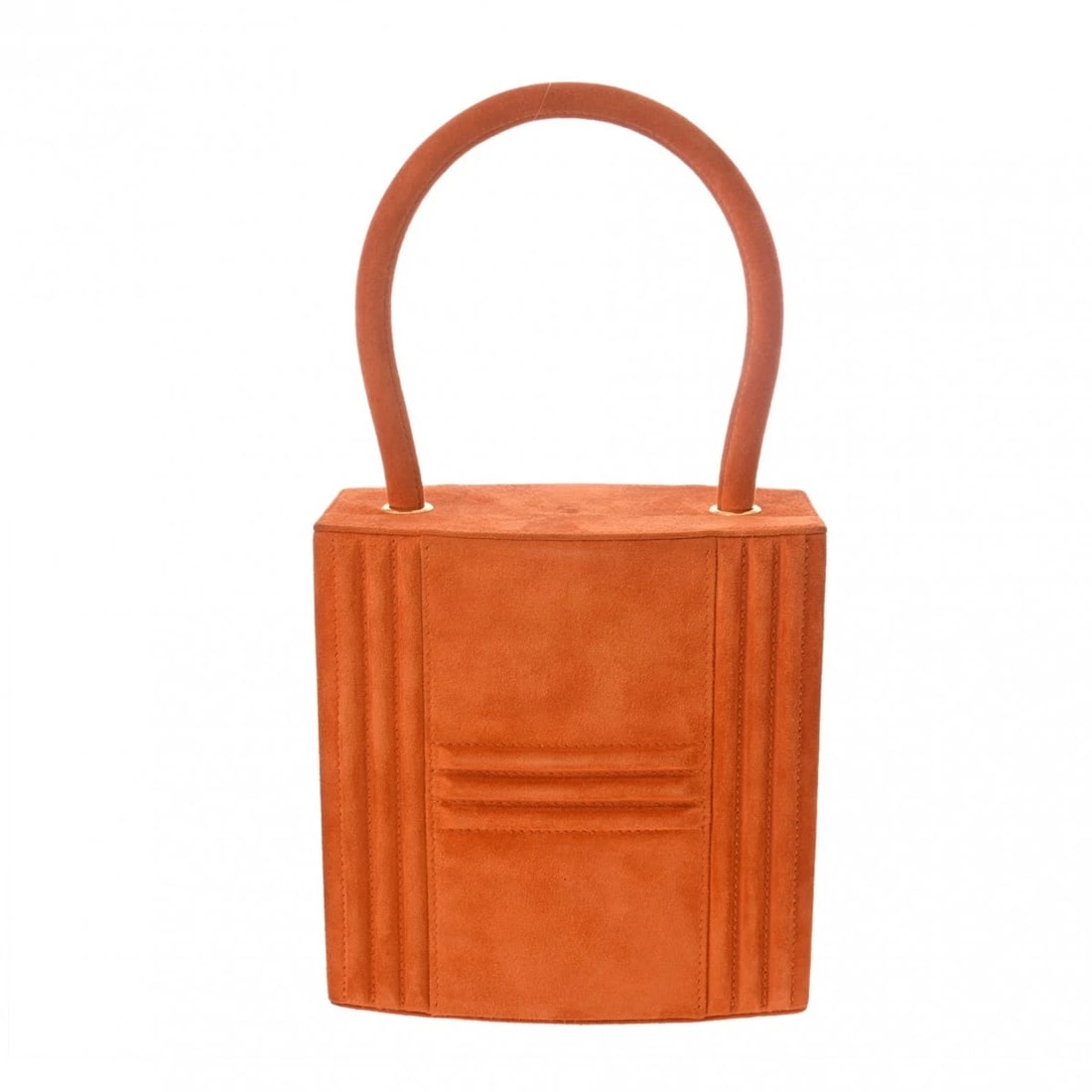 HERMES CADENA KELLY DOBRIS (SUEDE) ORANGE HANDBAG HANDBAG: HERMES Cadena Kelly Dobris (Suede) Orange Handbag Handbag Brand: HERMES Type: Handbag Material: Dobris (Suede) Color: Orange × Gold Metal Size: H:about 5.1inch W:about 4.9inch (Bottom) D:about 2.
