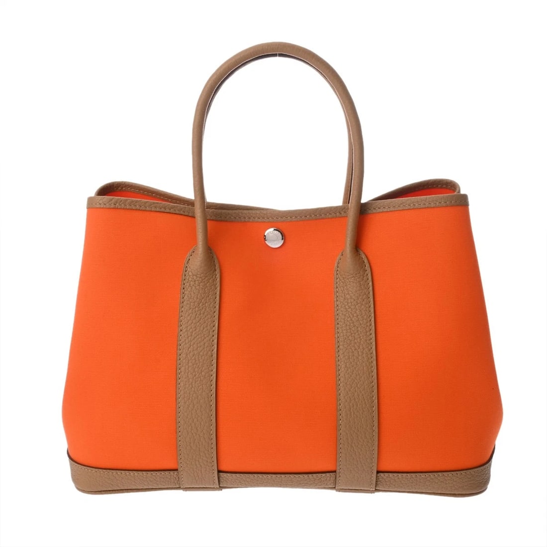 HERMES GARDEN PARTY TPM NEGONDA ORANGE/BISCUIT HANDBAG HANDBAG: HERMES Garden party TPM Negonda Orange/Biscuit Handbag Handbag Brand: HERMES Type: Handbag Material: Negonda/Towar Officche Color: Orange/Biscuit × SilverMetal Size: H:about 8.3inch W:about 11.8i