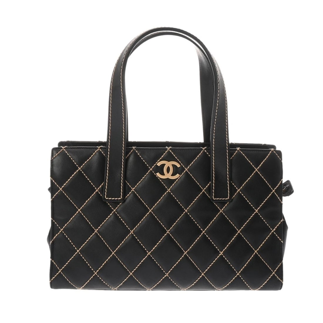 CHANEL WILD STITCH BLACK TOTE BAG TOTE BAG: CHANEL Wild stitch black Tote Bag Tote Bag Brand: CHANEL Type: Tote Bag Material: Calfskin Color: black × Gold Metal Size: H:about 8.7inch W:about 13.4inch D:about 4.7inch Accessories: None