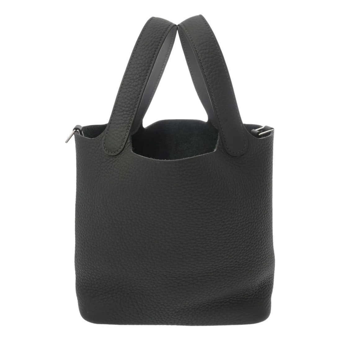 HERMES PICOTIN LOCK PM ECLAT TAURILLON CLEMENCE HANDBAG: HERMES Picotin Lock PM Eclat Taurillon Clemence Handbag Brand: HERMES Type: Handbag Material: Taurillon Clemence/Vaux Swift Color: Vert Mangrove/Guripantan × SilverMetal Size: H:about 7.5inch W:a