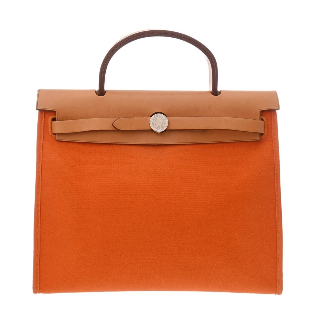 HERMES HERBAG ZIP PM TOWAR OFFICIER/VASH HUNTER ORANGE 2WAY BAG (1 of 4)