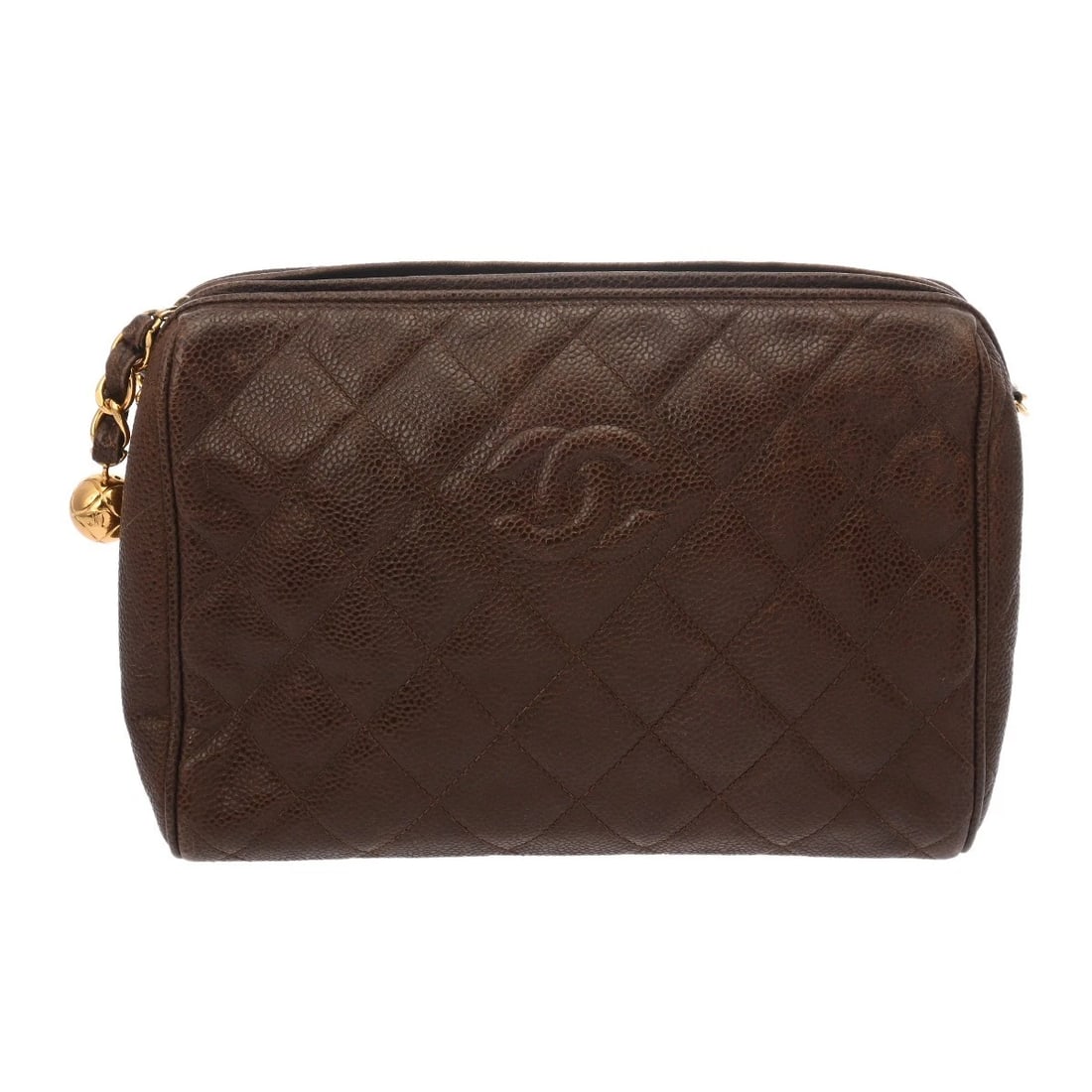 CHANEL CHAINSHOULDER MATRASSE CAVIARSKIN BROWN SHOULDER BAG SHOULDER BAG (1 of 4)