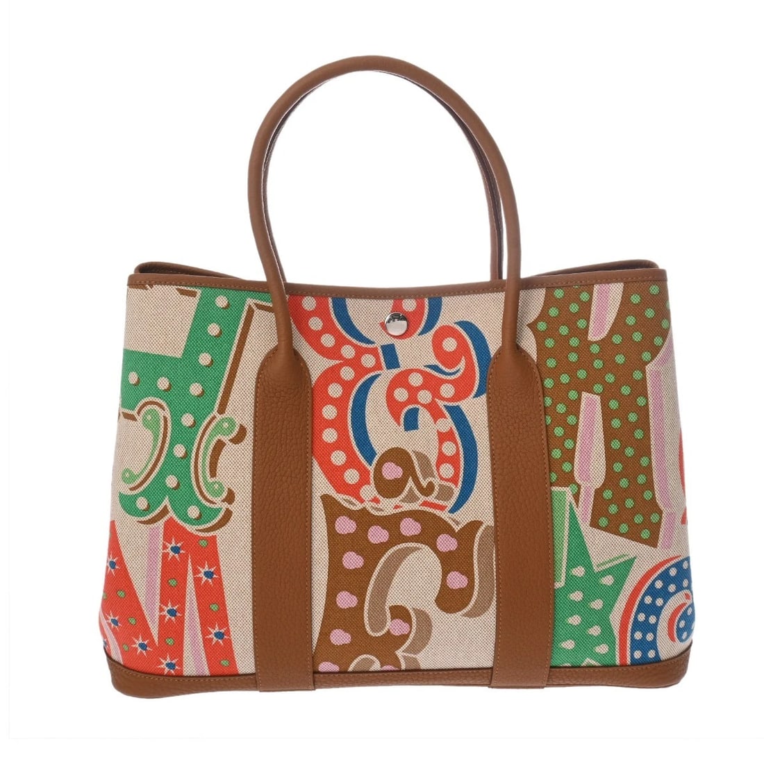 HERMES GARDEN PARTY PM HERMES ELECTRIC CAPUCINES/ECRU/GOLD HANDBAG HANDBAG: HERMES Garden Party PM Hermes Electric Capucines/Ecru/Gold Handbag Handbag Brand: HERMES Type: Handbag Material: Toile H Plume/Negonda Color: Capucines/Ecru/Gold × SilverMetal Size: H:about 10.2i