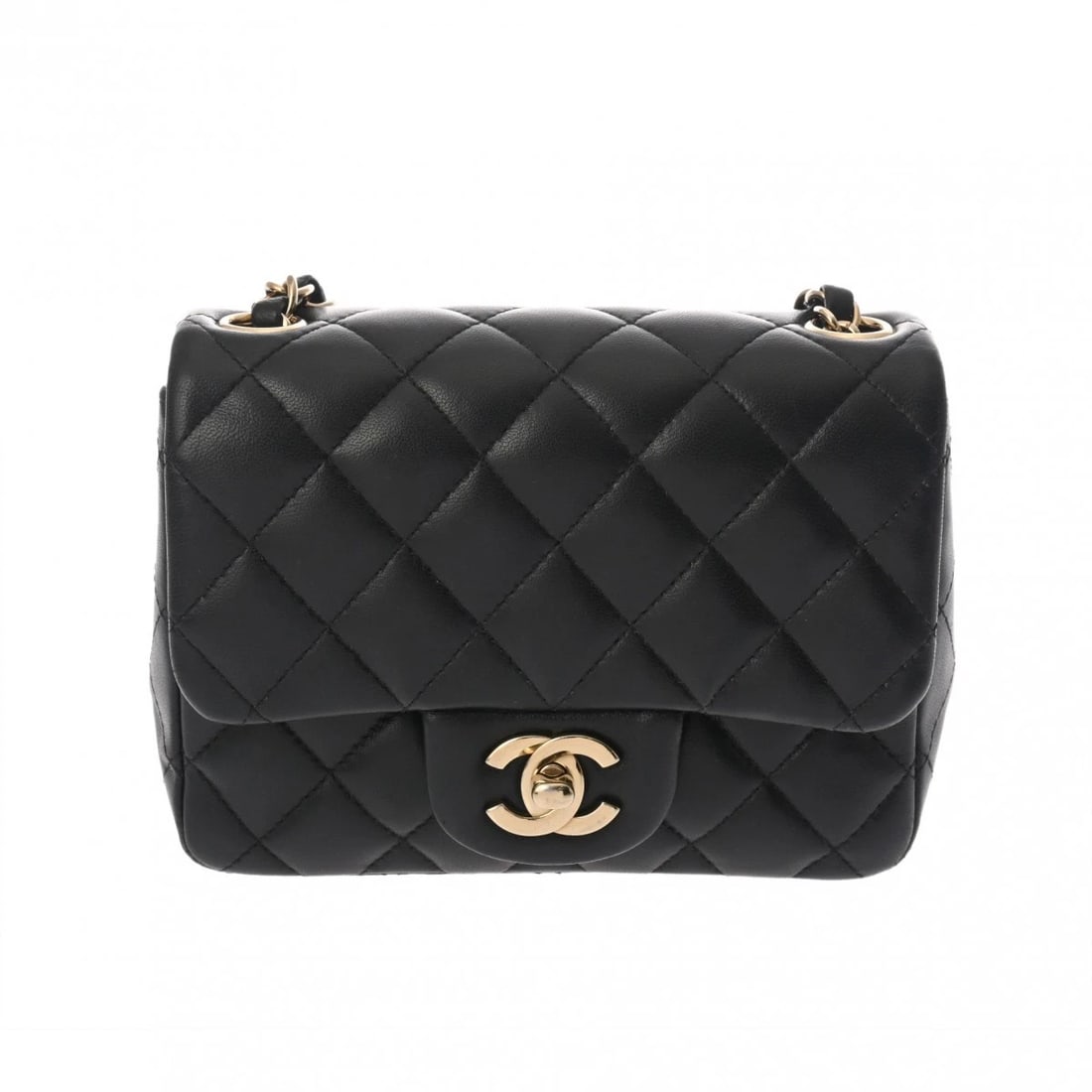 CHANEL MINI CLASSIC HANDBAG MATRASSE LAMBSKIN BLACK SHOULDER BAG: CHANEL Mini Classic Handbag Matrasse lambskin black Shoulder Bag Brand: CHANEL Type: Shoulder Bag Material: lambskin Color: black × Gold Metal Size: H:about 5.1inch W:about 6.5inch D:about 3.0inc