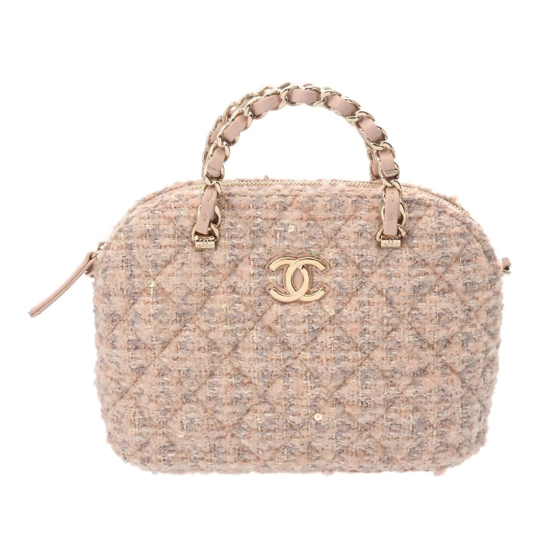 CHANEL SMALL SHOPPING BAGS TWEED PINK SHOULDER BAG SHOULDER BAG (1 of 7)