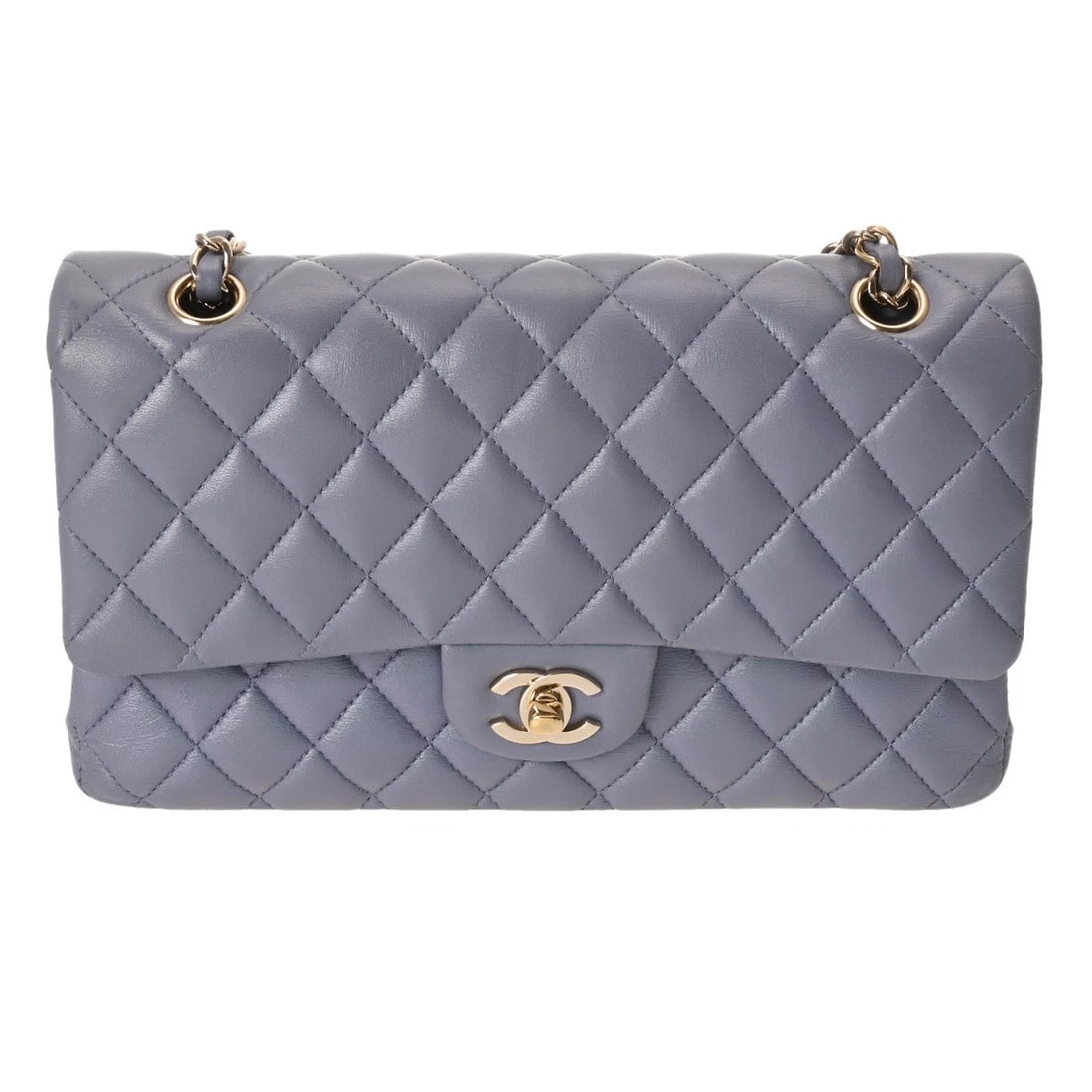 CHANEL CLASSIC HANDBAG MATRASSE LAMBSKIN PURPLE SHOULDER BAG: CHANEL Classic Handbag Matrasse lambskin purple Shoulder Bag Brand: CHANEL Type: Shoulder Bag Material: lambskin Color: purple × Champagne Gold Metal Size: H:about 6.3inch W:about 10.0inch D:abou