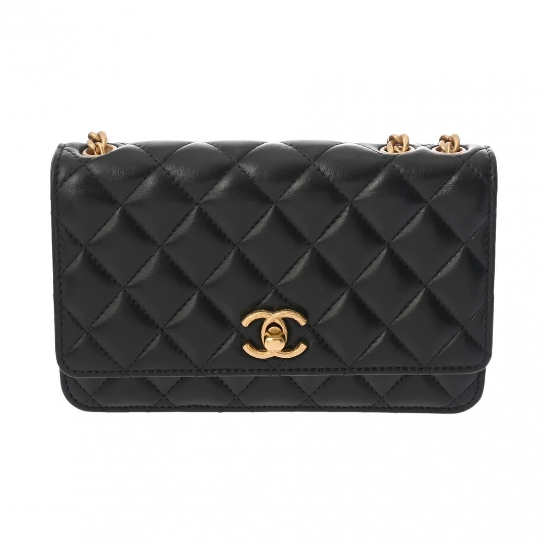 CHANEL CHAIN WALLET MATRASSE LAMBSKIN BLACK SHOULDER BAG SHOULDER BAG: CHANEL Chain wallet Matrasse lambskin black Shoulder Bag Shoulder Bag Brand: CHANEL Type: Shoulder Bag Material: lambskin Color: black × Gold Metal Size: H:about 4.9inch W:about 7.5inch D:about 1