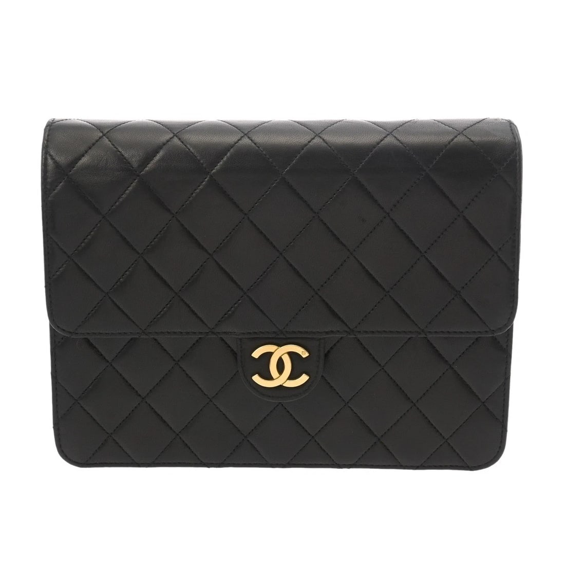 CHANEL PUSH LOCK CHAIN SHOULDER MATRASSE LAMBSKIN BLACK SHOULDER BAG SHOULDER BAG (1 of 4)