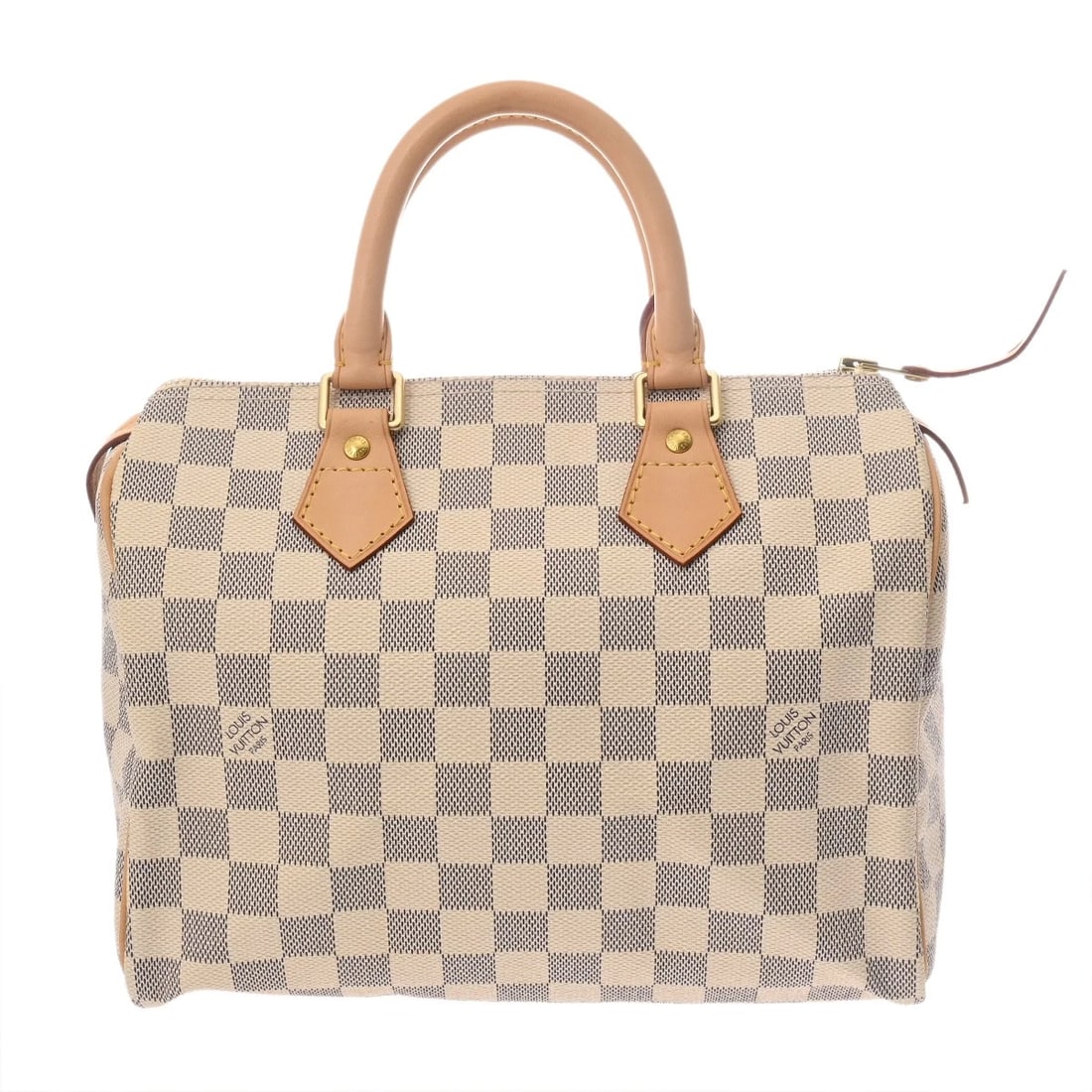 LOUIS VUITTON SPEEDY 25 DAMIER AZUR DAMIER BOSTON BAG: LOUIS VUITTON Speedy 25 Damier Azur Damier Boston bag Brand: LOUIS VUITTON Type: Boston bag Material: Damier Azur Canvas Color: white Size: H:about 8.3inch W:about 9.8inch D:about 6.1inch Accesso