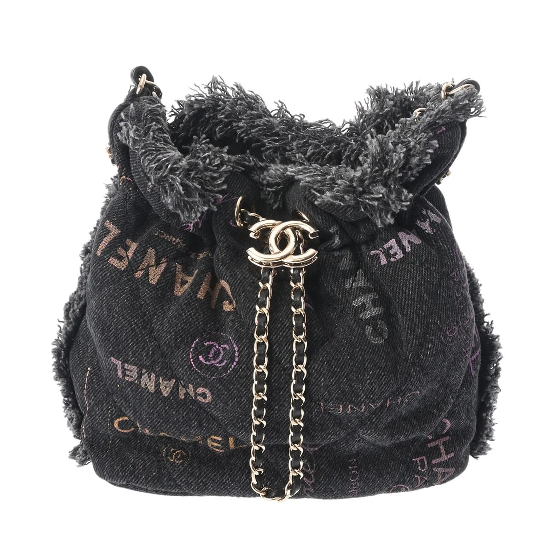 CHANEL SMALL BUCKET BAG DENIM BLACK SHOULDER BAG SHOULDER BAG: CHANEL Small bucket bag denim black Shoulder Bag Shoulder Bag Brand: CHANEL Type: Shoulder Bag Material: denim Color: black × Champagne Gold Metal Size: H:about 6.7inch W:about 6.3inch D:about 2.