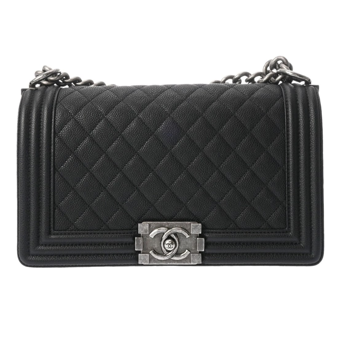 CHANEL CHAINSHOULDER 9.8" BLACK SHOULDER BAG SHOULDER BAG: CHANEL ChainShoulder 9.8" black Shoulder Bag Shoulder Bag Brand: CHANEL Type: Shoulder Bag Material: Grained calfskin Color: black × SilverMetal Size: H:about 5.7inch W:about 9.8inch (maximum) D: