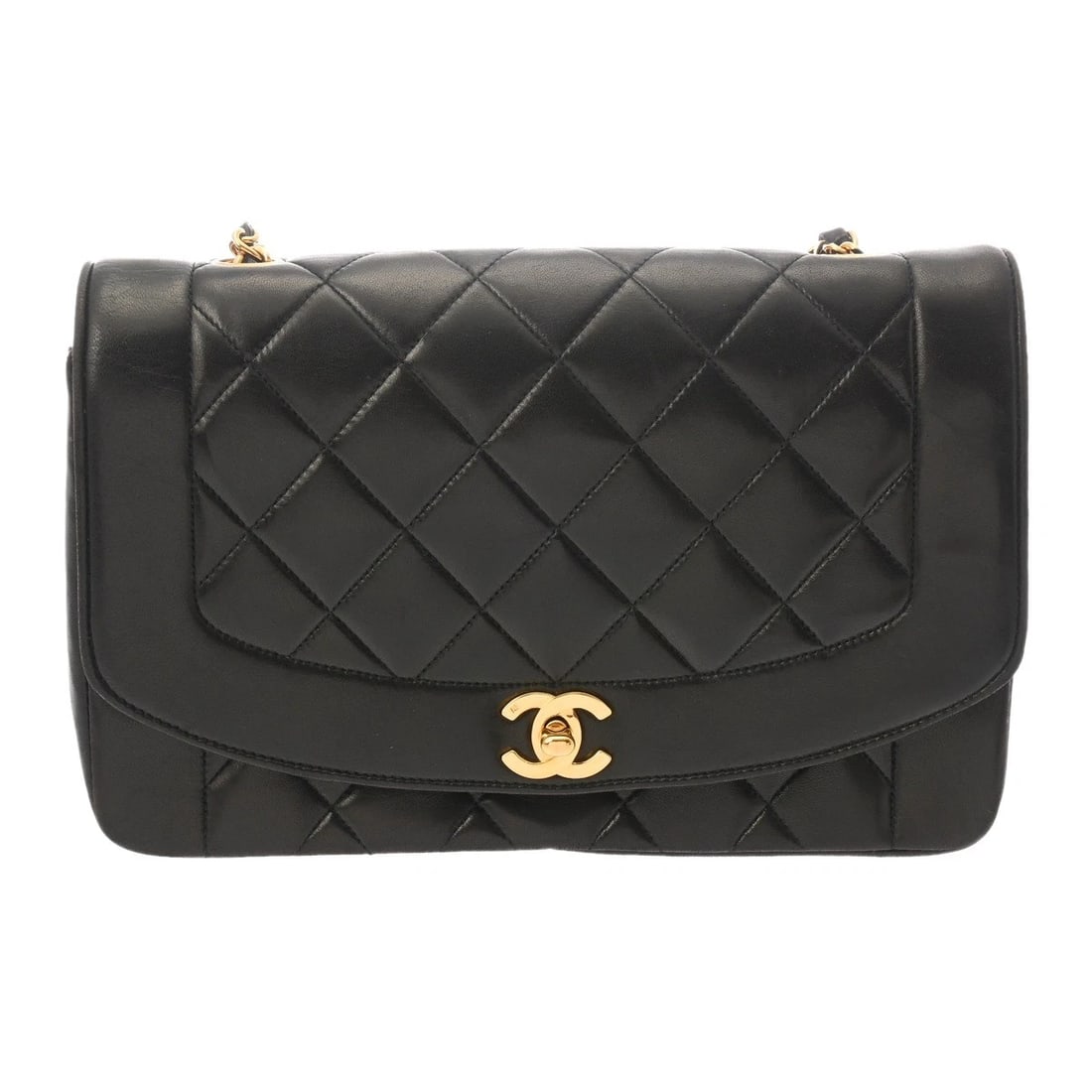 CHANEL CHAINSHOULDER 9.8" DIANA LAMBSKIN BLACK SHOULDER BAG SHOULDER BAG: CHANEL ChainShoulder 9.8" Diana lambskin black Shoulder Bag Shoulder Bag Brand: CHANEL Type: Shoulder Bag Material: lambskin Color: black × Gold Metal Size: H:about 6.3inch W:about 9.8inch D:abou