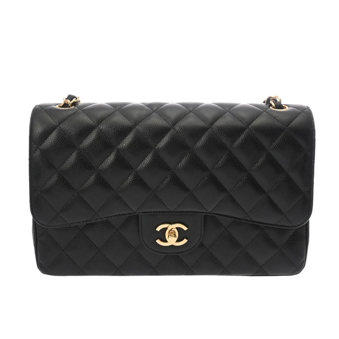 CHANEL W-FLAP W-CHAINSHOULDER 30 MATRASSE CAVIARSKIN SHOULDER BAG (1 of 7)