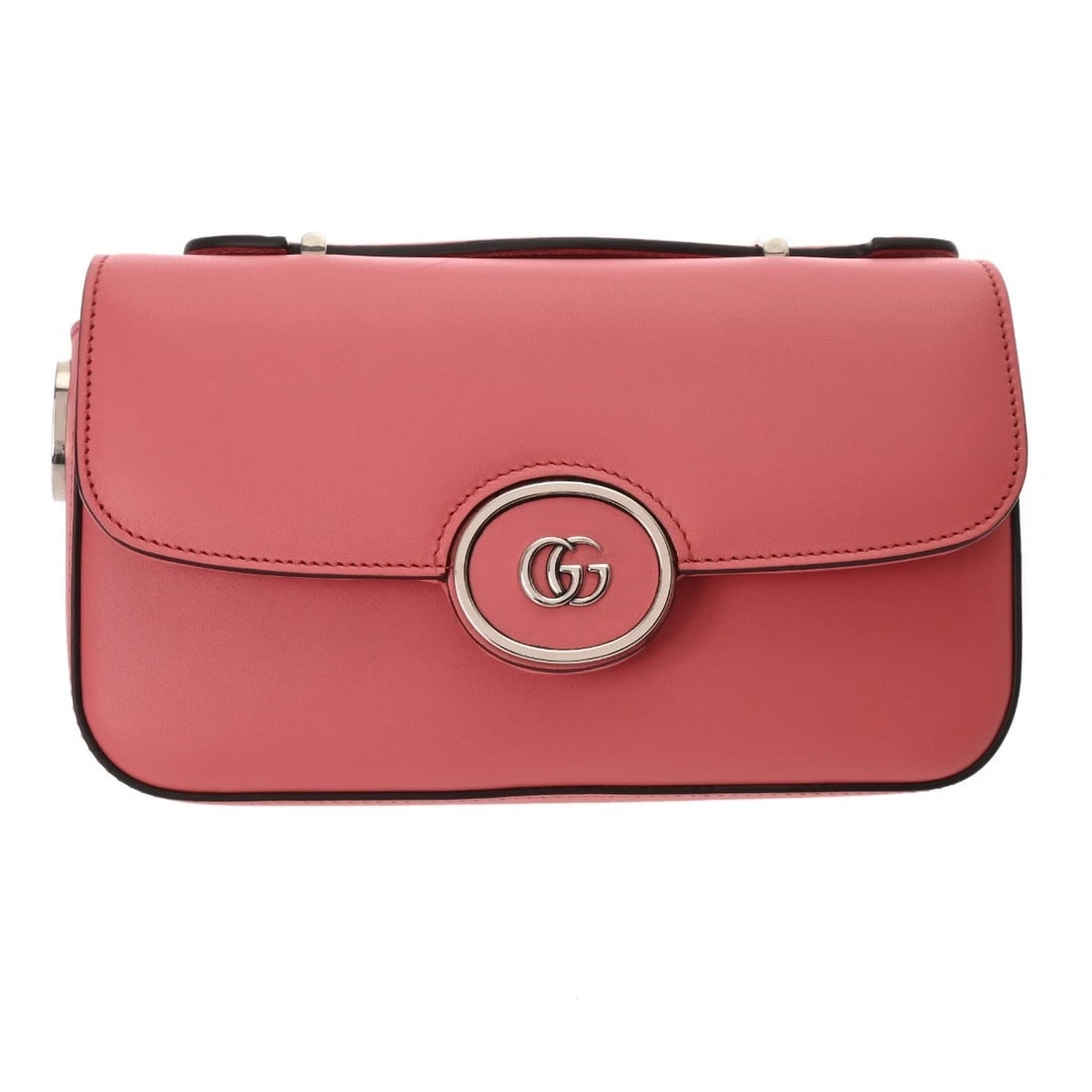 GUCCI SHOULDER BAG DOUBLE G LEATHER PINK SHOULDER BAG SHOULDER BAG: GUCCI Shoulder Bag Double G leather pink Shoulder Bag Shoulder Bag Brand: GUCCI Type: Shoulder Bag Material: leather Color: pink × SilverMetal Size: H:about 4.9inch W:about 8.5inch D:about 2.0inc