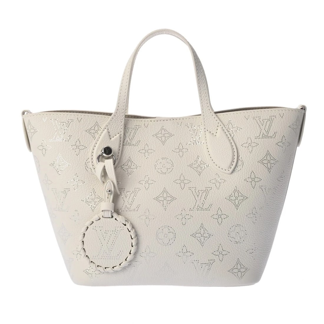 LOUIS VUITTON BLOSSOM PM MONOGRAM MAHINA LEATHER WHITE HANDBAG HANDBAG: LOUIS VUITTON Blossom PM Monogram Mahina leather white Handbag Handbag Brand: LOUIS VUITTON Type: Handbag Material: leather Color: white × SilverMetal Size: H:about 7.9inch W:about 8.3inch (Botto