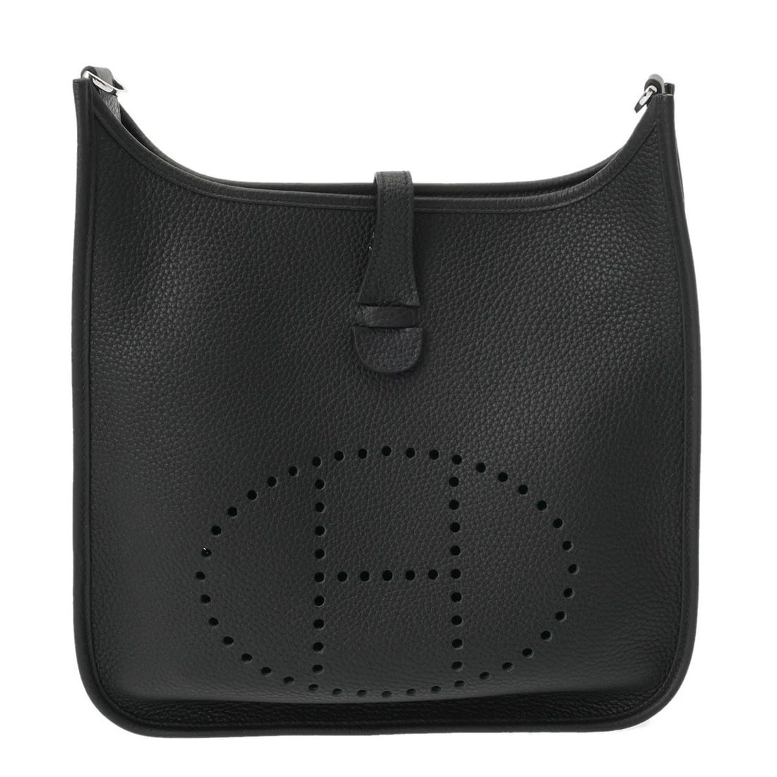 HERMES EVELYN 3 PM TAURILLON CLEMENCE BLACK SHOULDER BAG SHOULDER BAG: HERMES Evelyn 3 PM Taurillon Clemence black Shoulder Bag Shoulder Bag Brand: HERMES Type: Shoulder Bag Material: Taurillon Clemence Color: black × SilverMetal Size: H:about 11.0inch (Center)