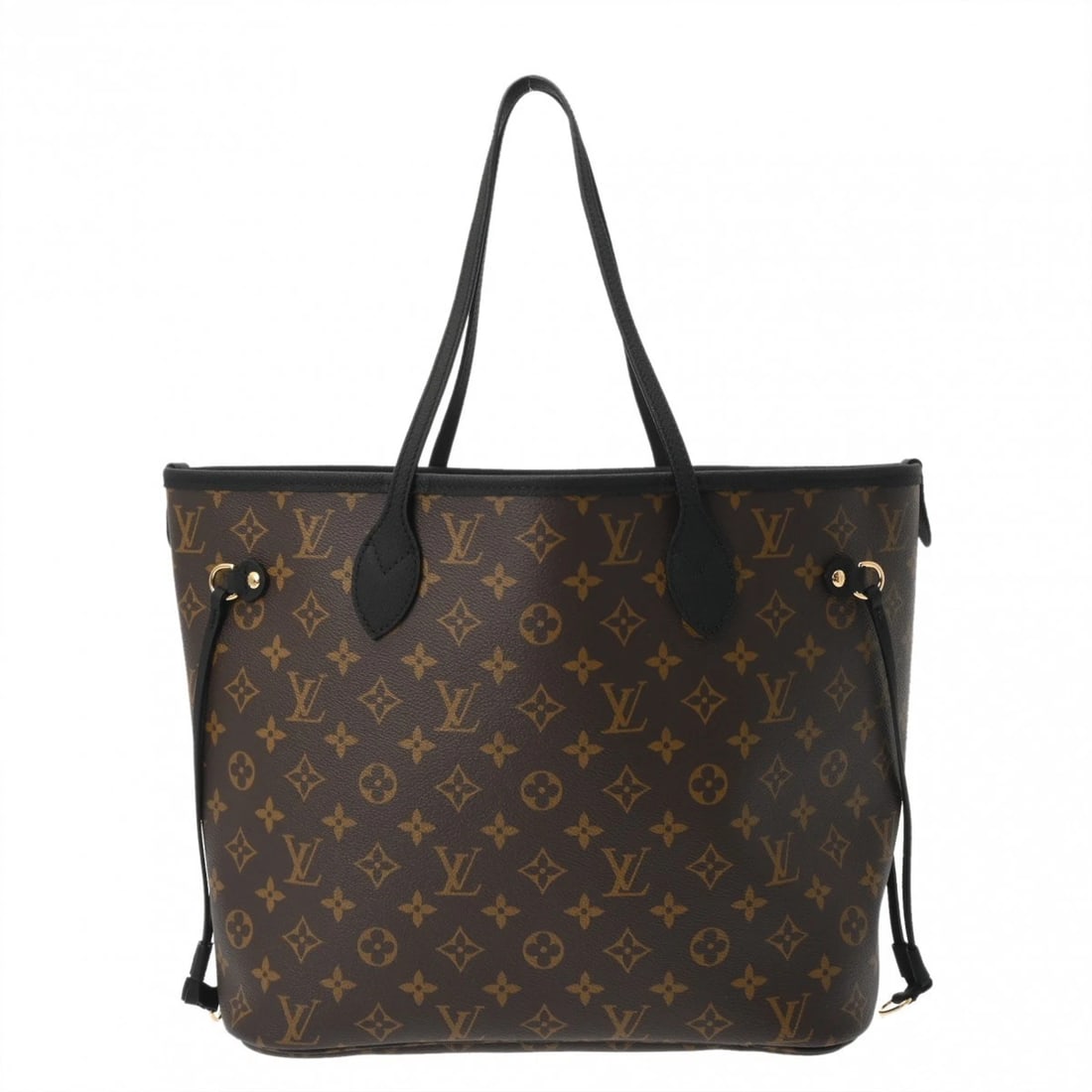 LOUIS VUITTON NEVERFUL INSIDE OUT MM MONOGRAM TOTE BAG: LOUIS VUITTON Neverful Inside Out MM Monogram Tote Bag Brand: LOUIS VUITTON Type: Tote Bag Material: Monogram canvas/Grain leather Color: black Size: H:about 11.0inch W:about 12.2inch (Bottom)