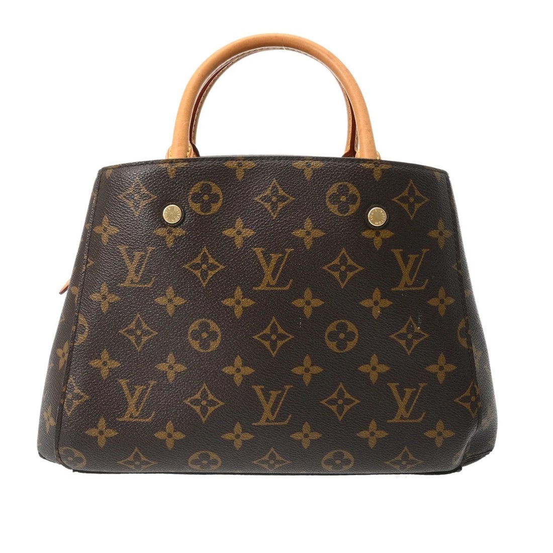 LOUIS VUITTON MONTAIGNE BB 2WAY MONOGRAM HANDBAG: LOUIS VUITTON Montaigne BB 2WAY Monogram Handbag Brand: LOUIS VUITTON Type: Handbag Material: Monogram canvas Color: Brown Size: H:about 7.9inch (Center) W:about 11.4inch (maximum) D:about