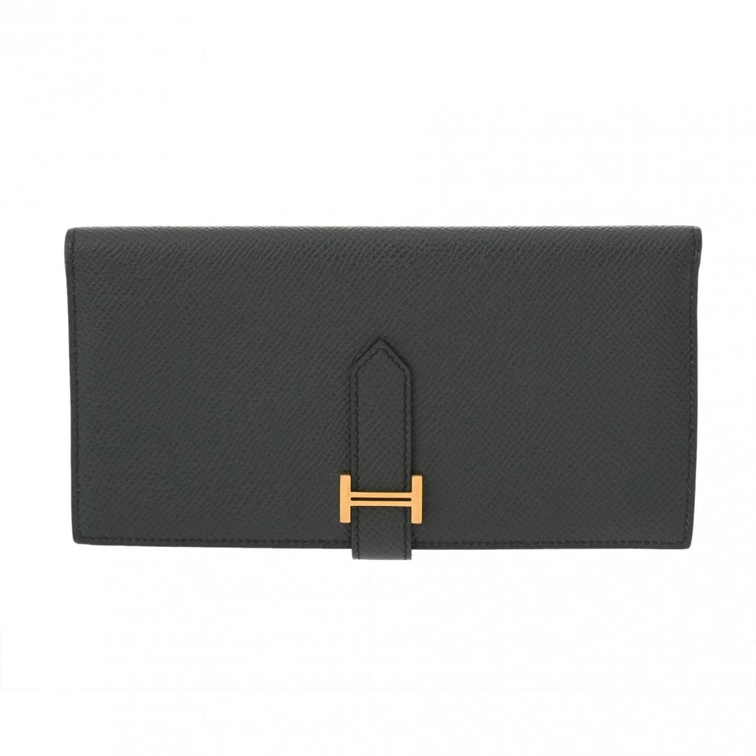 HERMES BANE SOUFFLE VEAU EPSOM VERGRIS UNISEX PURSE PURSE: HERMES Bane Souffle Veau Epsom Vergris unisex Purse Purse Brand: HERMES Type: Purse Material: Veau Epsom Color: Vergris × Gold Metal Size: H:about 3.5inch W:about 6.9inch Accessories: None