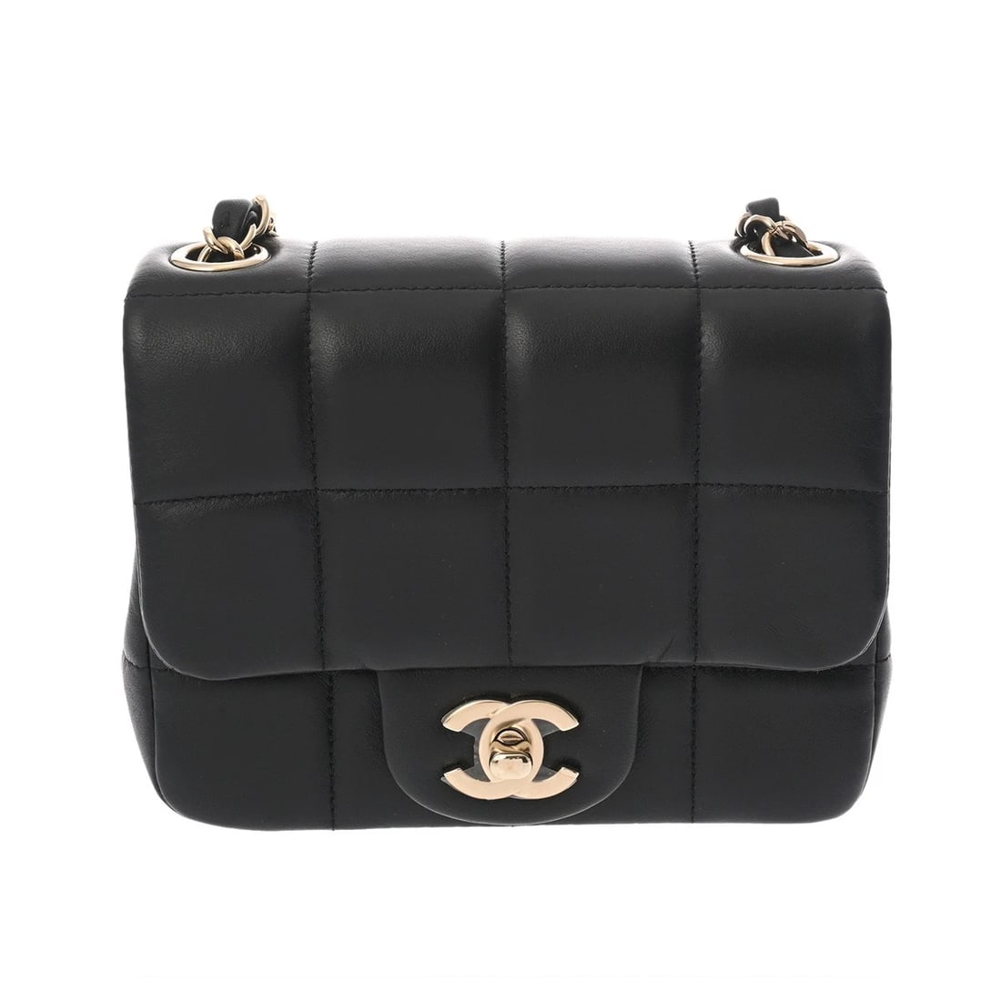 CHANEL CHAINSHOULDER MINI FLAP BAG SHOULDER BAG: CHANEL ChainShoulder Mini Flap Bag Shoulder Bag Brand: CHANEL Type: Shoulder Bag Material: lambskin/Resin Color: black × Gold Metal Size: H:about 4.3inch W:about 6.3inch D:about 2.8inch Shoulder: