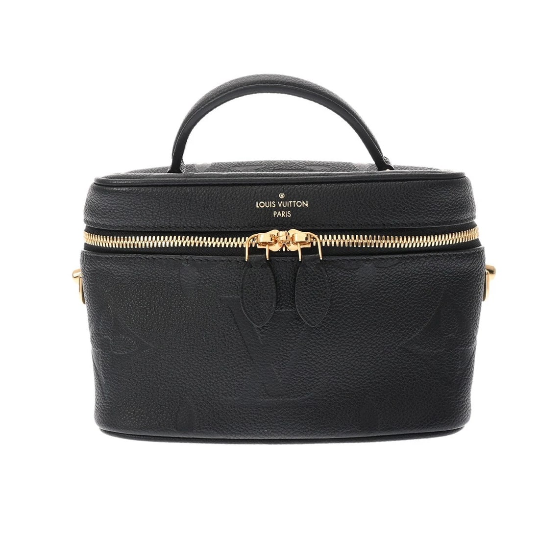 LOUIS VUITTON VANITY PM MONOGRAM EMPREINTE LEATHER BLACK VANITY BAG VANITY BAG: LOUIS VUITTON Vanity PM Monogram Empreinte leather black Vanity bag Vanity bag Brand: LOUIS VUITTON Type: Vanity bag Material: leather Color: black Size: H:about 5.1inch W:about 7.5inch D:about 3.