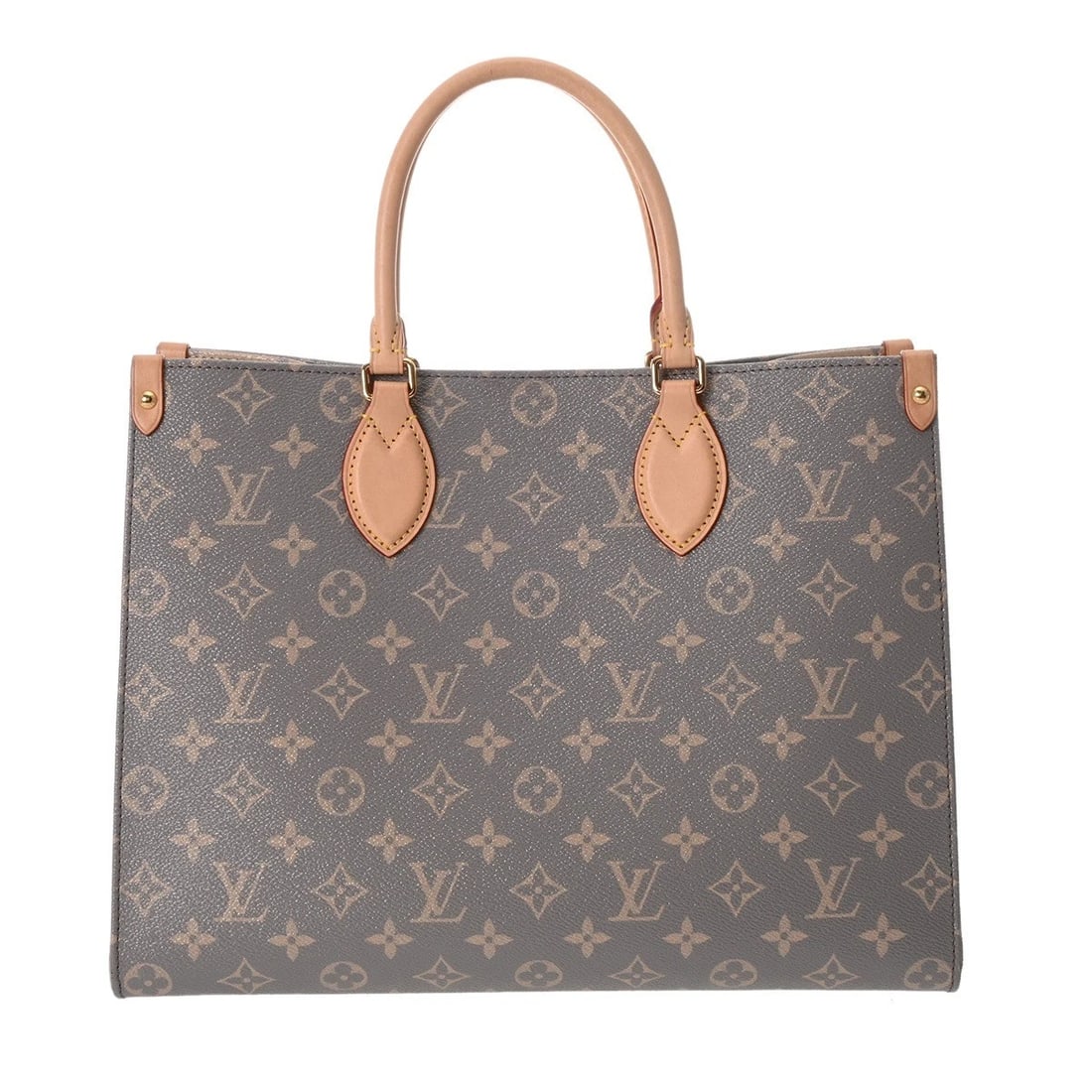 LOUIS VUITTON ON THE GO MM MONOGRAM CANVAS TRIANON TOTE BAG: LOUIS VUITTON On the Go MM Monogram canvas Trianon Tote Bag Brand: LOUIS VUITTON Type: Tote Bag Material: Monogram canvas Color: Trianon Grey Size: H:about 10.2inch W:about 13.6inch D:about 5.9inc