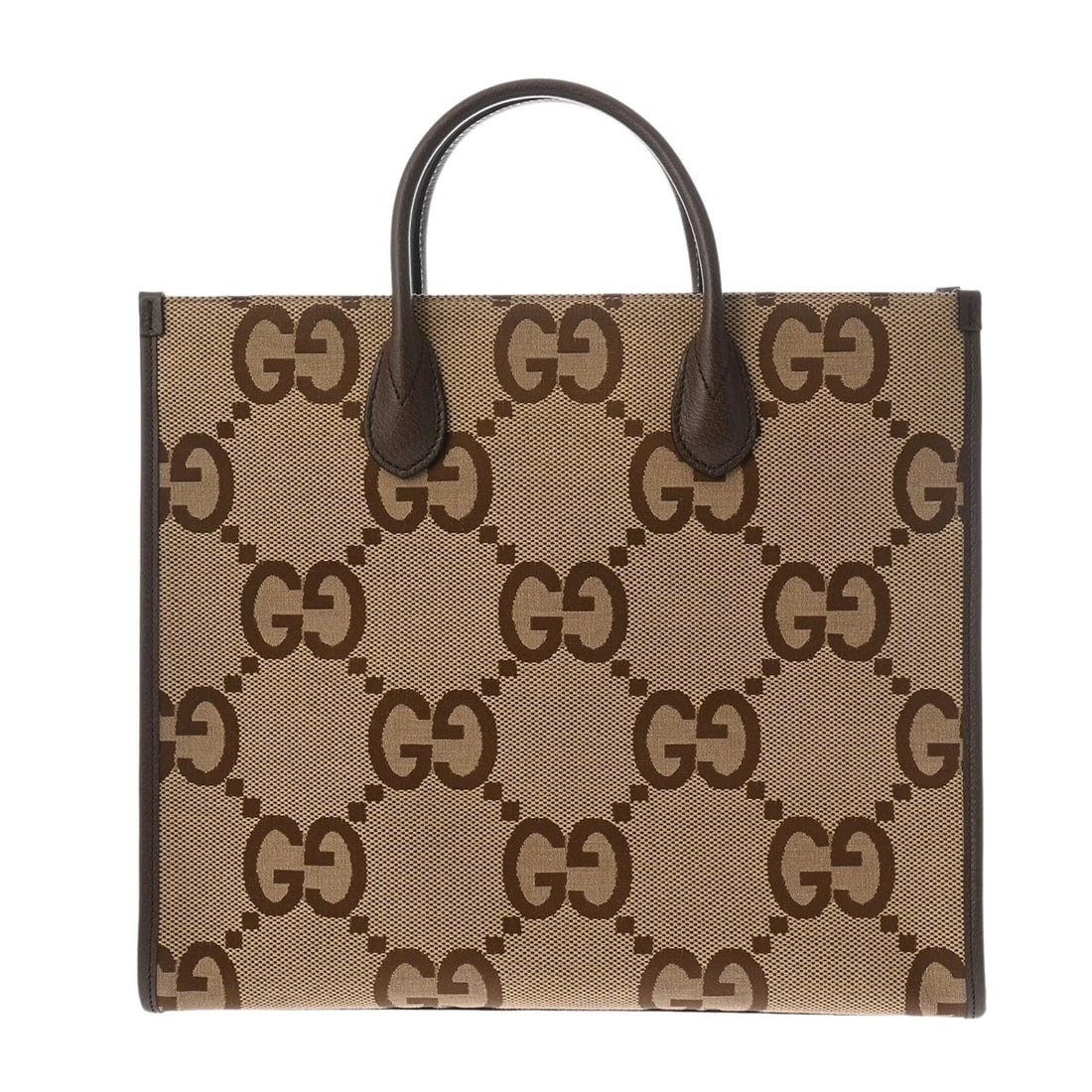 GUCCI JUMBO GG BEIGE / BROWN TOTE BAG TOTE BAG: GUCCI Jumbo GG Beige / brown Tote Bag Tote Bag Brand: GUCCI Type: Tote Bag Material: Jumbo GG Canvas/Leather Color: Beige / brown × Gold Metal Size: H:about 12.6inch W:about 14.6inch D:about 5.5i