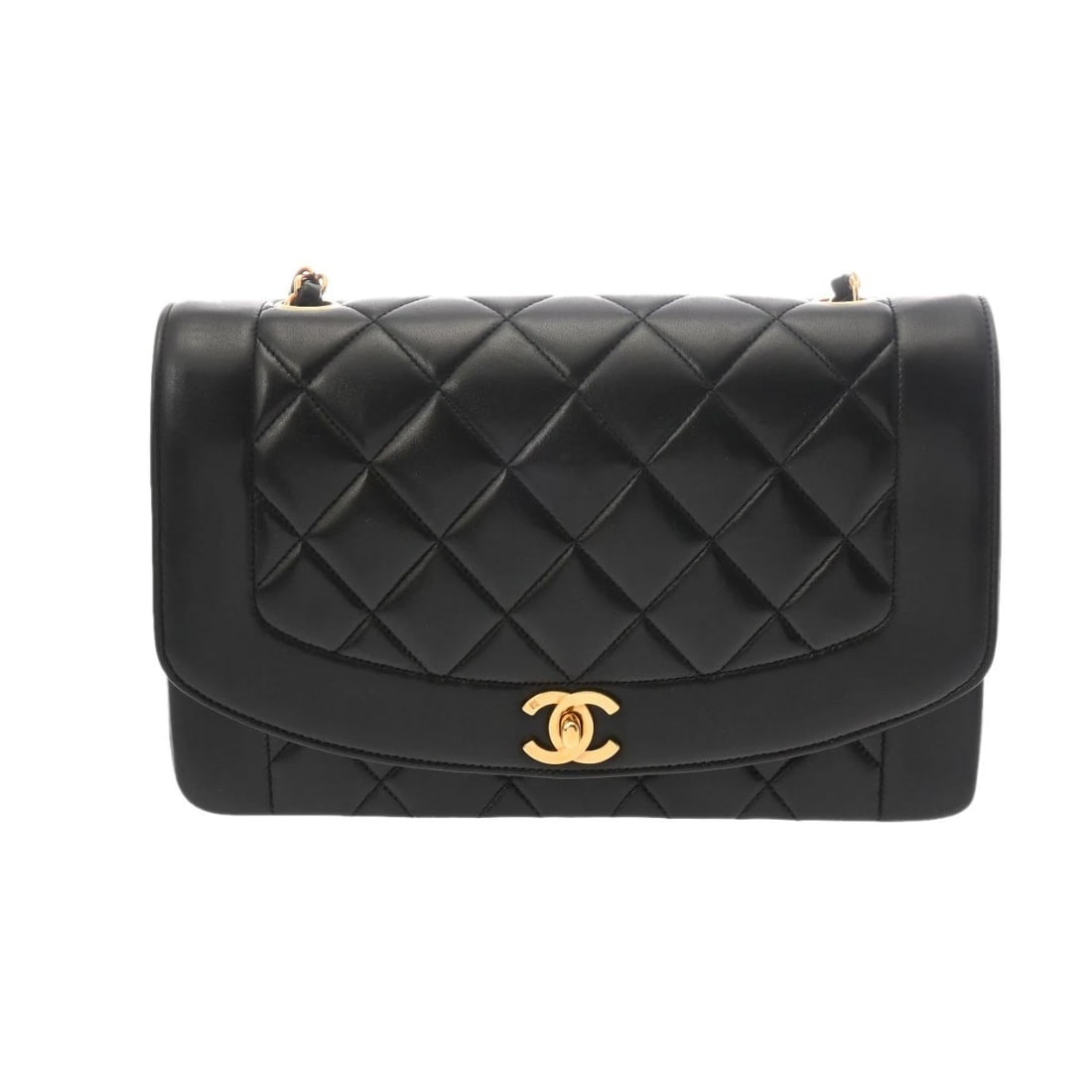 CHANEL CHAINSHOULDER DIANA LAMBSKIN BLACK SHOULDER BAG SHOULDER BAG: CHANEL ChainShoulder Diana lambskin black Shoulder Bag Shoulder Bag Brand: CHANEL Type: Shoulder Bag Material: lambskin Color: black × Gold Metal Size: H:about 6.3inch W:about 9.8inch D:about 2.8