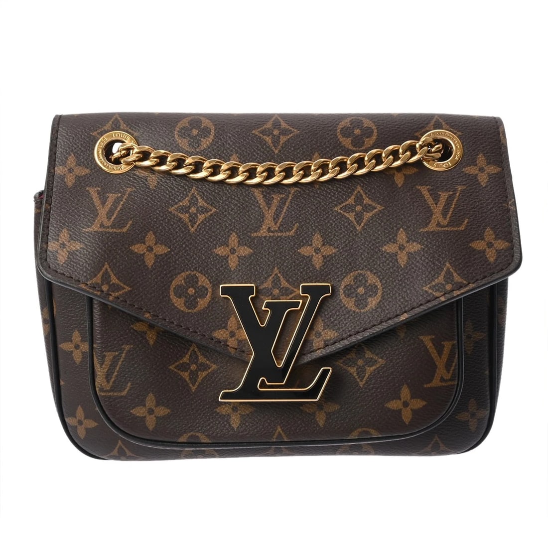 LOUIS VUITTON PASSY CHAINSHOULDER MONOGRAM CANVAS SHOULDER BAG: LOUIS VUITTON Passy ChainShoulder Monogram canvas Shoulder Bag Brand: LOUIS VUITTON Type: Shoulder Bag Material: Monogram canvas Color: Brown / Black × Gold Metal Size: H:about 6.9inch W:about 9.