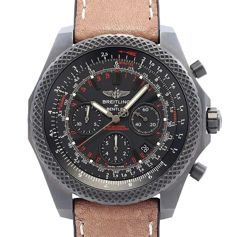 BREITLING BENTLEY LIGHT BODY WATCH: Breitling Bentley Light Body Watch Brand: BREITLING Type: Wrist watch Material: Case Material Titanium (Dlc Processed) Band Material Calf rubber/black titanium buckle Color: Dial Color Black Size:
