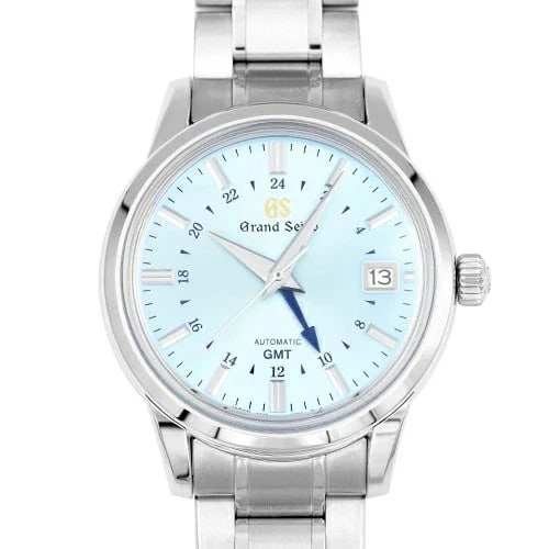 GRAND SEIKO GMT CALIBER WATCH: Grand Seiko GMT Caliber Watch Brand: Seiko Type: Wrist watch Material: SS Color: Dial Color Blue Size: [ Case size ] 39.5mm Accessories: None Accessories Notice: When purchasing pre-owned
