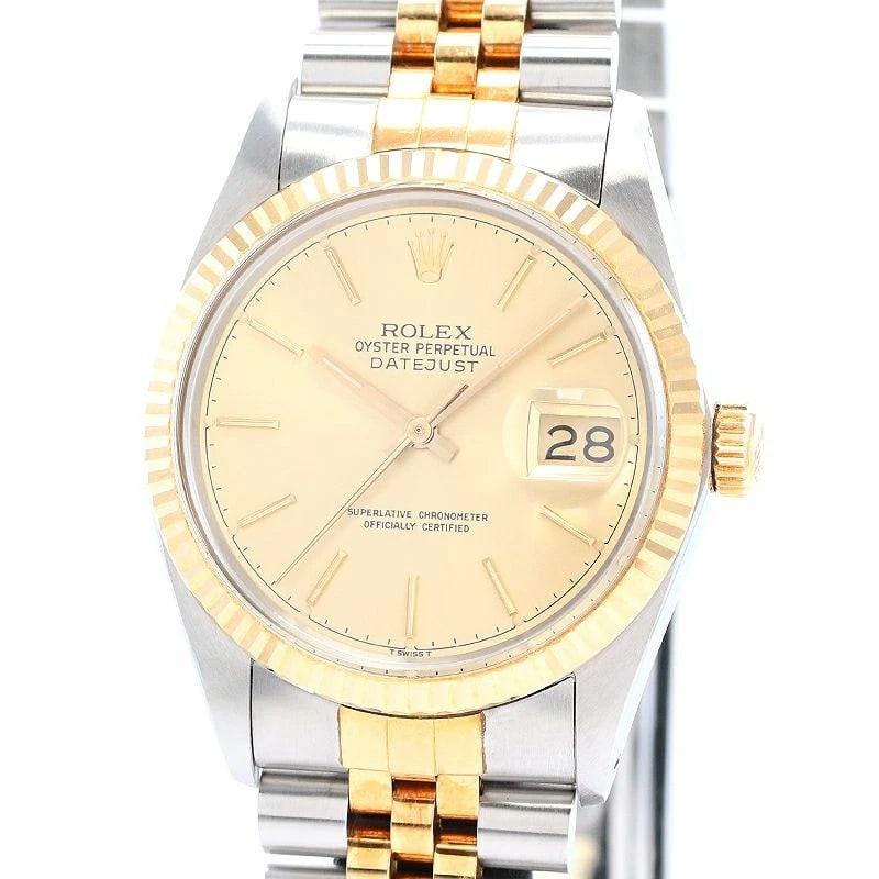 ROLEX OYSTER PERPETUAL DATEJUST WATCH: Rolex Oyster Perpetual Datejust Watch Brand: ROLEX Type: Wrist watch Material: Case Material 18K Yellow Gold/Stainless Steel Band Material 18K Yellow Gold/SS Color: Dial Color Champagne Gold 