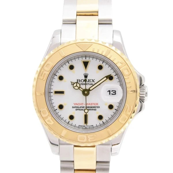 ROLEX YACHT MASTER SS×YG WATCH: Rolex Yacht Master SS×YG Watch Brand: ROLEX Type: Wrist watch Material: SS×YG Color: Dial Color White Dial Size: [ Case size (including crown) ] 31.2mm [ Band size (cm) ] 15.5cm 