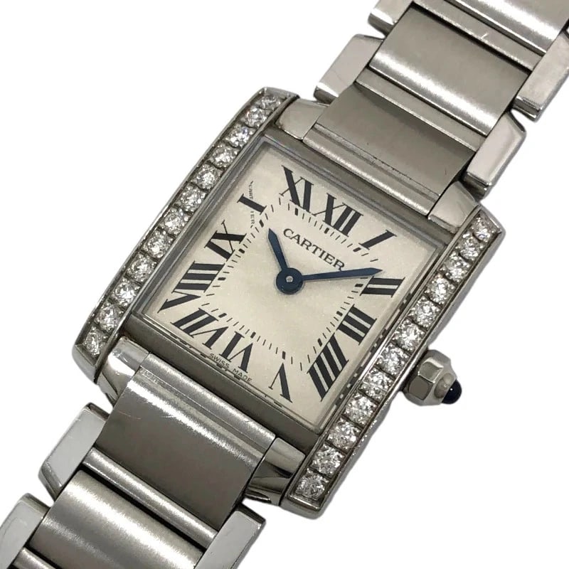 CARTIER TANK FRANÇAISE SILVER WATCH: Cartier Tank Française Silver Watch Brand: CARTIER Type: Wrist watch Material: SS Color: Dial Color Silver Size: [ Case size ] 20mm [ Arm circumference size ] 15cm Accessories: None