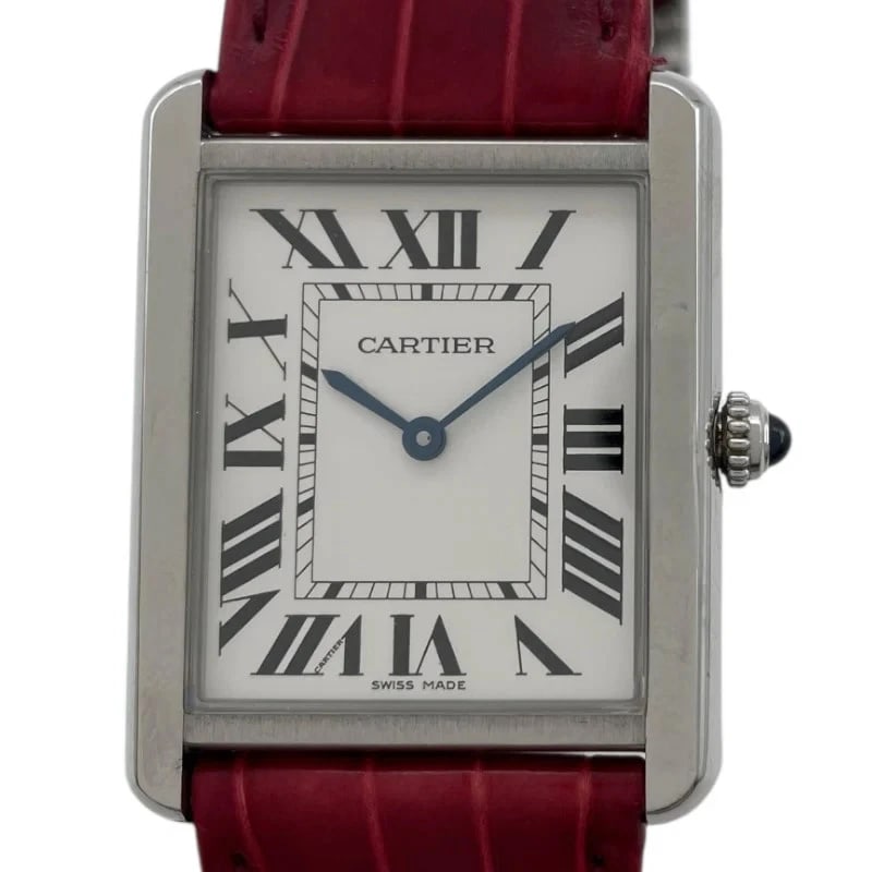 CARTIER TANK SOLO SILVER QUARTZ WATCH: Cartier Tank Solo Silver Quartz Watch Brand: CARTIER Type: Wrist watch Material: SS Color: Dial Color Silver Size: [ Case size ] / Case width: 27.2mm / Case height: 34.7mm / Case thickness: