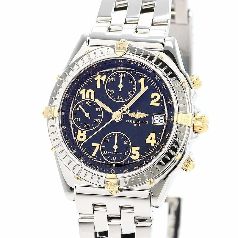 BREITLING CHRONOMAT WATCH: Breitling Chronomat Watch Brand: BREITLING Type: Wrist watch Material: Case Material Stainless Steel/18K Yellow Gold Band Material SS Color: Dial Color Black Size: [ Case size ] 39mm [ Arm