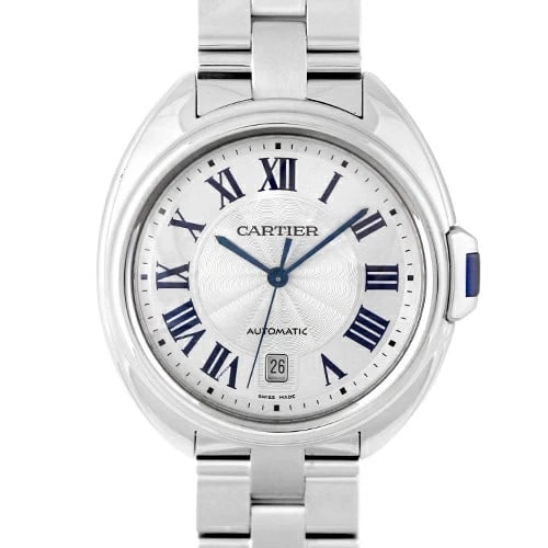 CARTIER CLÉ WATCH: CARTIER Clé Watch Brand: Cartier Type: Wrist watch Material: SS Color: Dial Color Silver Size: [ Case size ] 40mm Accessories: None Accessories Notice: When purchasing pre-owned goods, ple