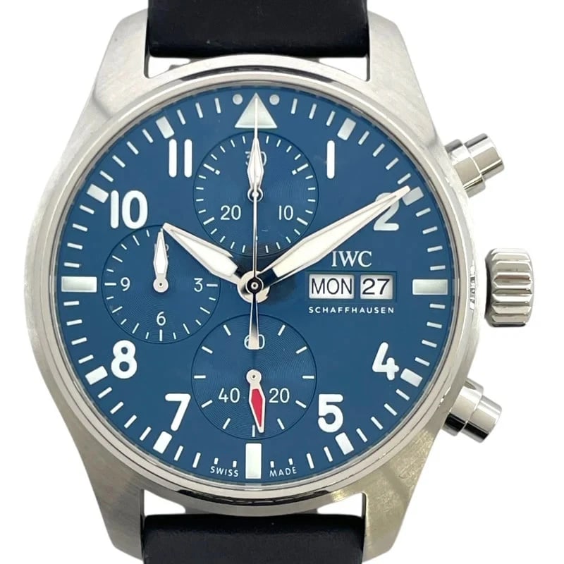 IWC PILOT'S WATCH CHRONOGRAPH BLUE WATCH: IWC Pilot's Watch Chronograph Blue Watch Brand: IWC Type: Wrist watch Material: SS Color: Dial Color Blue Size: [ Case size ] 41mm / Case shape: Round face / Case thickness: 14.3mm 