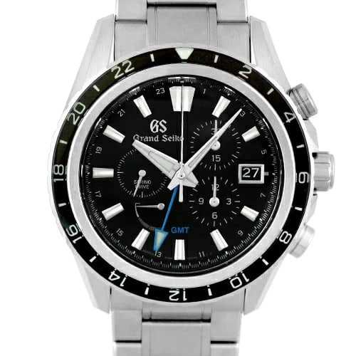 GRAND SEIKO SPRING DRIVE CHRONOGRAPH WATCH: Grand Seiko Spring Drive Chronograph Watch Brand: Seiko Type: Wrist watch Material: titanium Color: Dial Color Black Size: [ Case size ] 45.3mm Accessories: None Accessories Notice: When