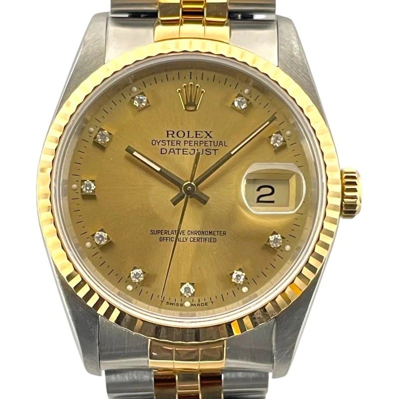 ROLEX DATEJUST GOLD K18/SS WATCH: Rolex Datejust Gold K18/SS Watch Brand: ROLEX Type: Wrist watch Material: K18/SS Color: Dial Color Gold Size: [ Case size ] 36mm / Case shape: Round face / Case thickness: 11.7mm [ Arm circumferen