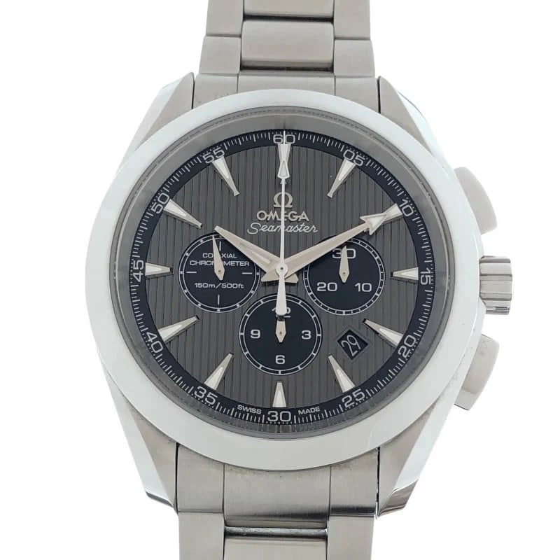 OMEGA SEAMASTER AQUA TERRA CO AXIAL CHRONOMETER WATCH: Omega Seamaster Aqua Terra Co Axial Chronometer Watch Brand: OMEGA Type: Wrist watch Material: SS Color: Dial Color Gray Size: [ Case size ] 44mm [ Arm circumference size ] 19cm Accessories: