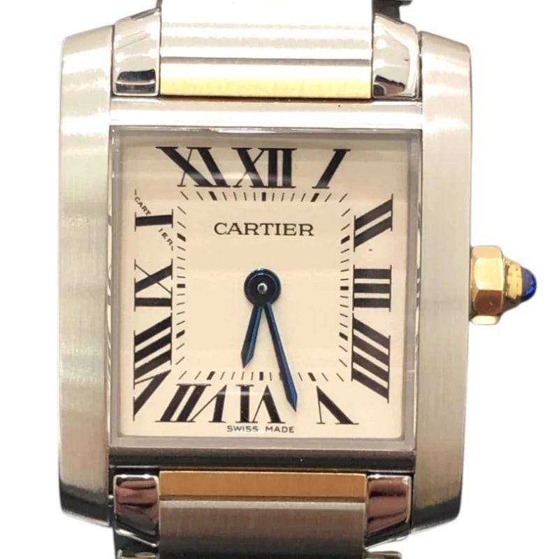 CARTIER TANK FRANÇAISE IVORY YG/SS WATCH: Cartier Tank Française Ivory YG/SS Watch Brand: CARTIER Type: Wrist watch Material: YG/SS Color: Dial Color Ivory Size: [ Case size ] 20 / Case shape: Rectangular face [ Arm circumference