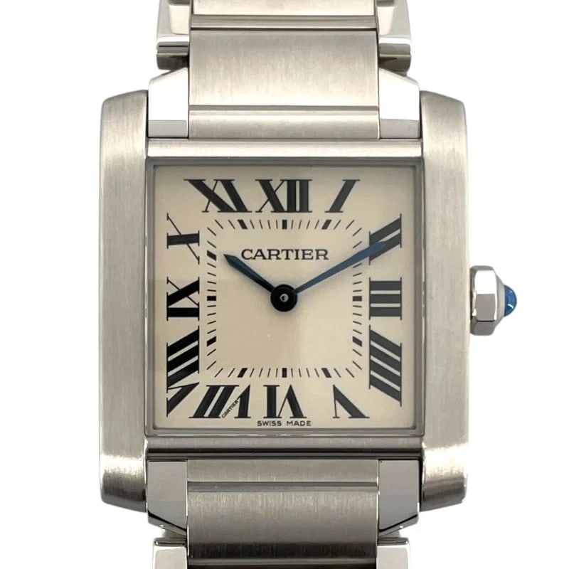 CARTIER TANK FRANÇAISE IVORY QUARTZ WATCH: Cartier Tank Française Ivory Quartz Watch Brand: CARTIER Type: Wrist watch Material: SS Color: Dial Color Ivory Size: [ Case size ] 25mm / Case shape: Square face / Case width: 25mm / Case