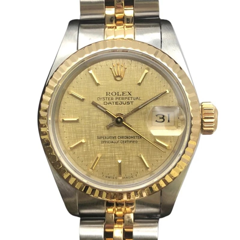 ROLEX DATEJUST MOSAIC GOLD K18 WATCH: Rolex Datejust Mosaic Gold K18 Watch Brand: ROLEX Type: Wrist watch Material: K18/Stainless steel Color: Dial Color Gold Size: [ Case size ] 26mm / Case shape: Round face / Case width: 26mm /