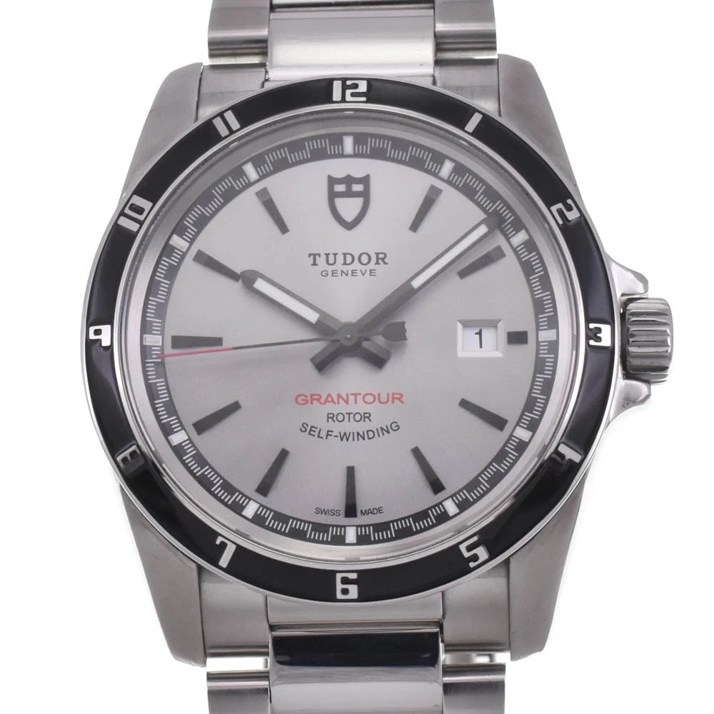 TUDOR GRAN TOUR SILVER DIAL WATCH: TUDOR Gran Tour Silver Dial Watch Brand: TUDOR Type: Wristwatch Material: Band Material Stainless Steel, Case Material Stainless Steel Color: Dial Color Silver, Case Color Silver Band Color